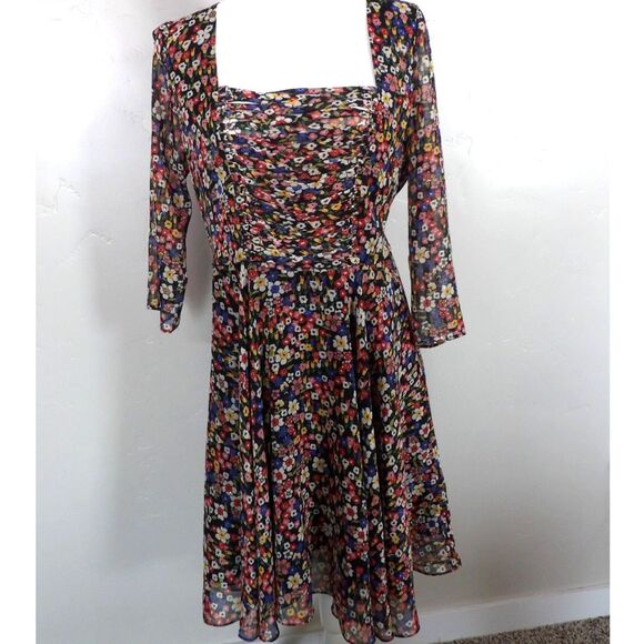 The Kooples Dresses & Skirts - NWT The Kooples Mid Length Floral Square Neck Lined Dress | XL
